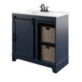 thumbnail image 3 of Twin Star Home 36" Sliding Barn Door Single Bathroom Vanity with Woven Baskets, 3 of 8