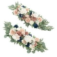 thumbnail image 2 of Guirnalda de flores colgantes para boda, arco de flores, rosas artificiales de ratán para pared Azul rosado, 2 of 7