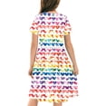 thumbnail image 5 of JUSLIO Girls Pleated Dress Print Casual Short Sleeve Dresses Size 6, 5 of 5