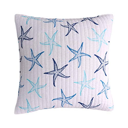 Levtex Home Camps Bay Euro Sham Set of 2, Cotton, Blue, Coastal