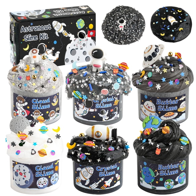 Slime Kit LAWOHO Galaxy 6, paquete de 360 ml para niños con complementos