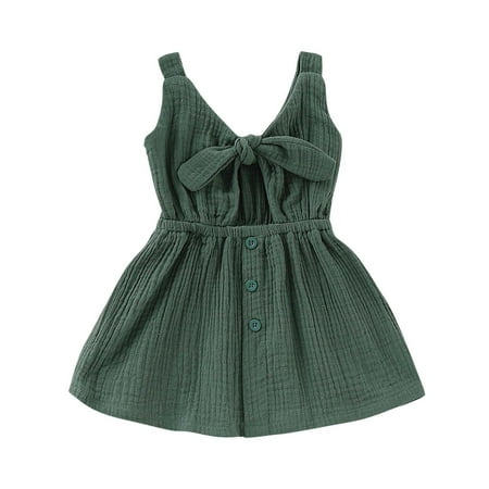 

Summer Savings Clearance! Edvintorg 2023 Summer Baby Girl Suspenders Dress Solid Color Newborn Infant Dresses Hollow Out Bow Princess Birthday Dress For Baby Girl 9M-5Y Kids Dresses For Girls