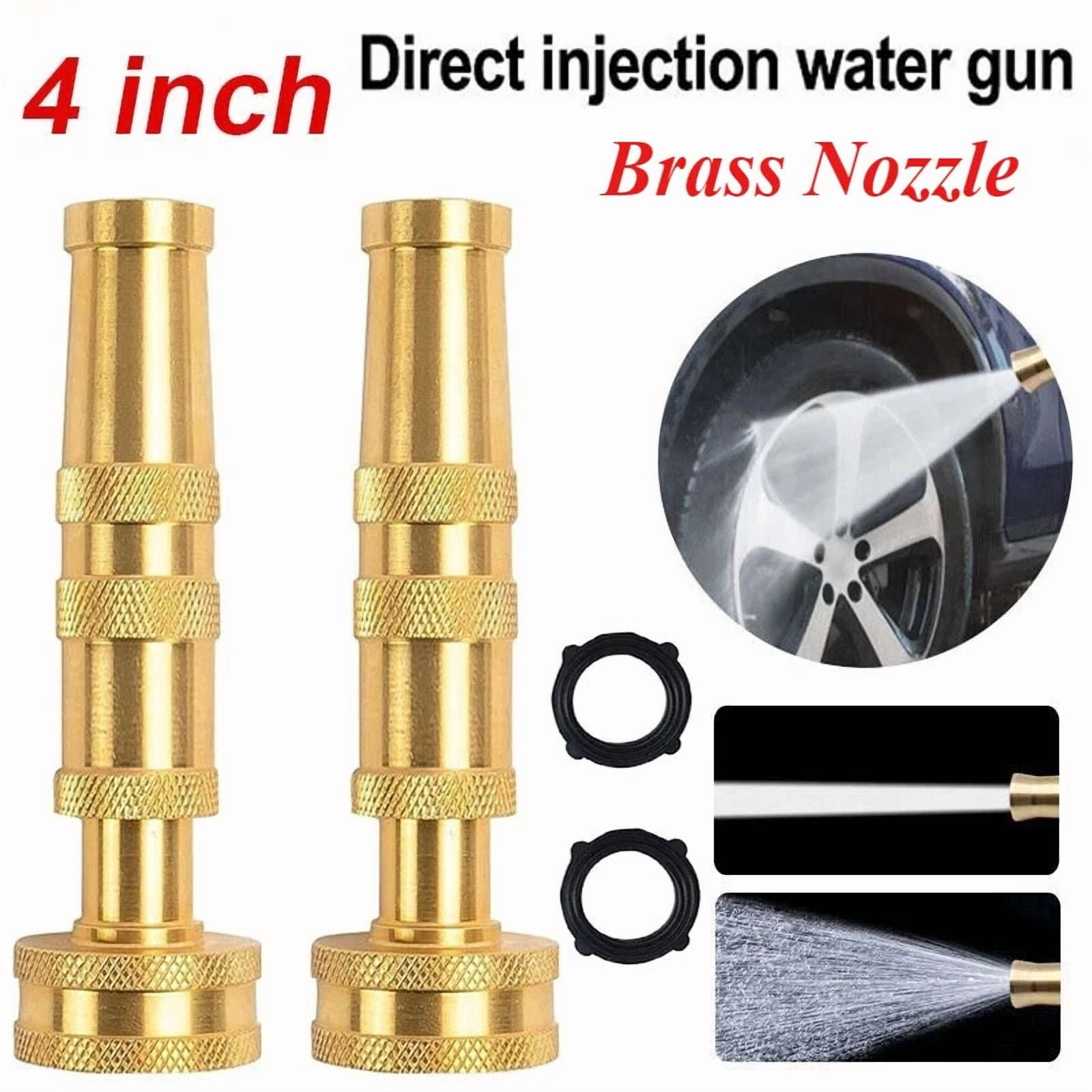 PURELY- Solid Brass Garden Spray Nozzle 4" Adjustable Twist Water Hose Usa Stock 2 Pack