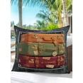 thumbnail image 5 of 1 Pack Outdoor Pillows Waterproof, 3D Optical Illusion Indoor/Outdoor Throw Pillows with Inserts, Vintage Shabby Chic Suitcase on Walls Decorative Pillow for Patio Furniture Chairs Couch, 5 of 8
