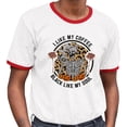 thumbnail image 2 of Coffee Black Like My Soul Ringer Tee Shirt Unisex 2X-Large White/Red, 2 of 5