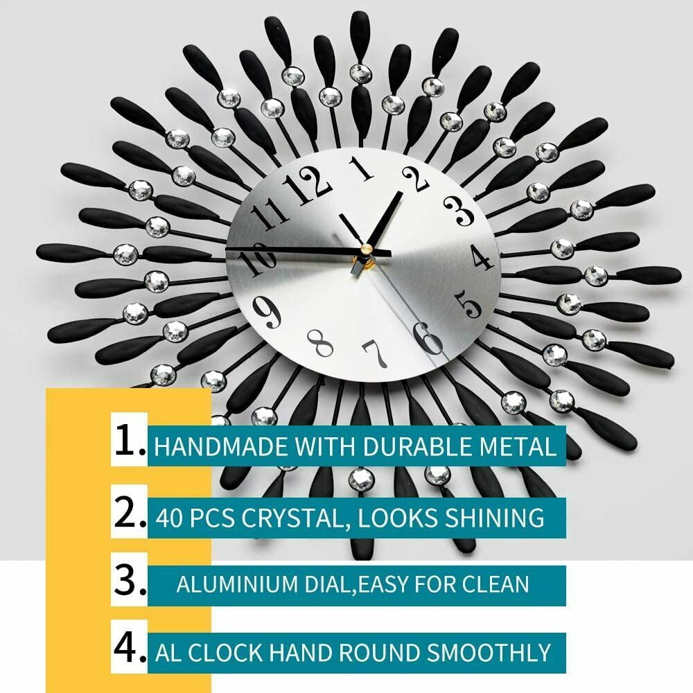 Luxury Antique Large Wall Clock 3D Metal Living Room Wall Watch Home Decor