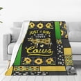 thumbnail image 6 of Just A Girl Who Loves Cows Blanket Cute Cow Sunflower Decor Throw Blanket Gifts for Girls Boys Cow Lover Super Warm Soft Plush Lightweight Fleece Flannel Bedding Blanket for Kids Adults Women 50"X40", 6 of 6