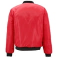 thumbnail image 2 of Men's Premium Multi Pocket Water Resistant Padded Zip Up Flight Bomber Jacket (Red, L), 2 of 3