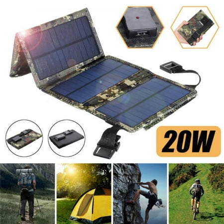 

3 USB Ports 20W Solar Charger(5V/2A Max) Portable SunPower Solar Panel for Camping Solar Charger for Cell Phone Hiking Camping Emergency Outdoors
