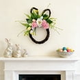 thumbnail image 5 of Viflosae Wreath Spring Decorations for Home Easter Bunny Shaped Wreath Suitable for Front Door Hanging Window Display Or General Easter/spring Decoration Features String Egg Bow and Bunny Ear, 5 of 7