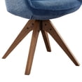 thumbnail image 4 of Art Leon Mid-Century Modern Accent Side Chair, 360° Swivel No Wheels, Linen Upholstered Oak Legs, for Study Living Room Bedroom, Blue, 4 of 9