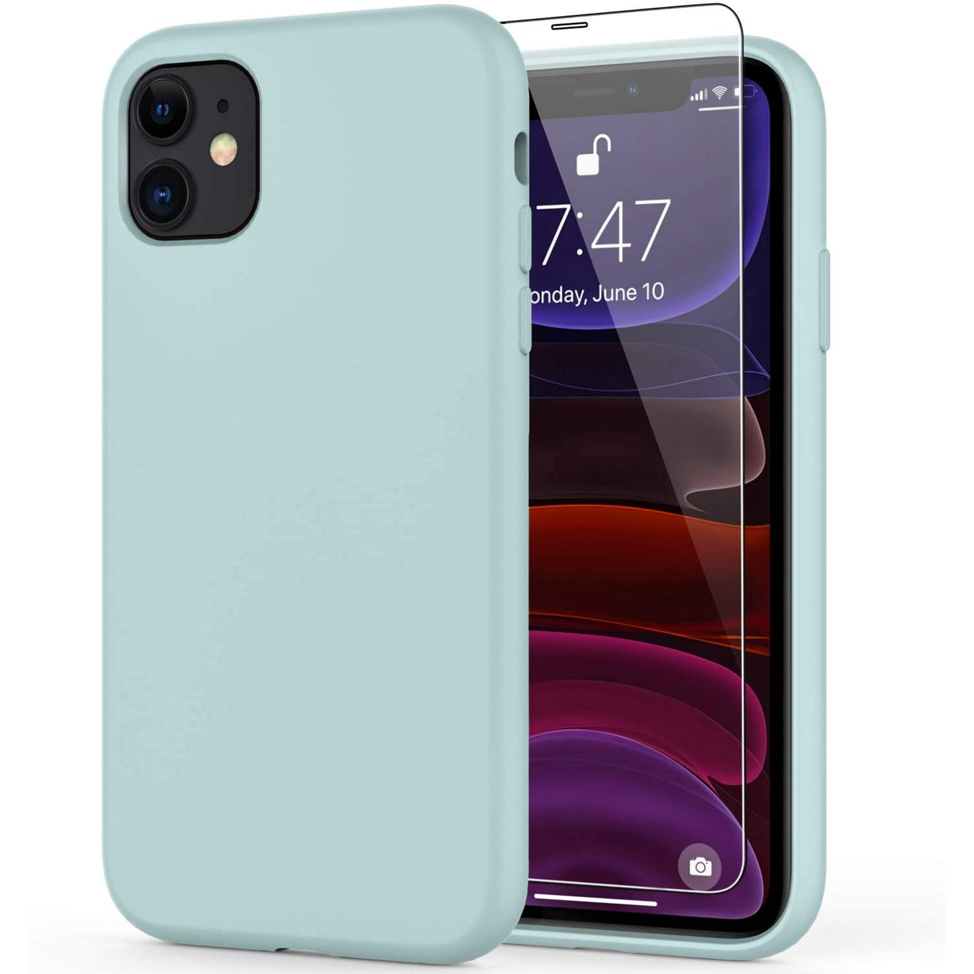 Iphone 11 Case With Screen Protector Soft Liquid Silicone Gel Rubber Bumper Cover Slim Fit Shockproof Protective Phone Case For Iphone 11 6 1 Mint Green Walmart Canada