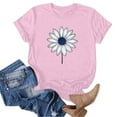 thumbnail image 4 of Xdegoge Ofertas En Walmart T Shirts for Women Short Sleeve Summer Tops Floral Graphic Tees Casual Tunic Cute T-Shirt Loose Fit Crew Neck Blouses Plus Size Basic Shirts Flash Deals Past Purchases, 4 of 5