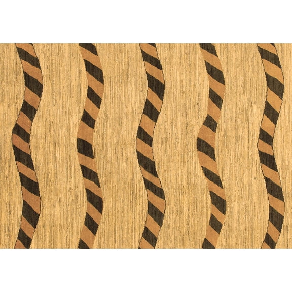 Ahgly Company Indoor Rectangle Abstract Brown Modern Area Rugs, 5' x 7'