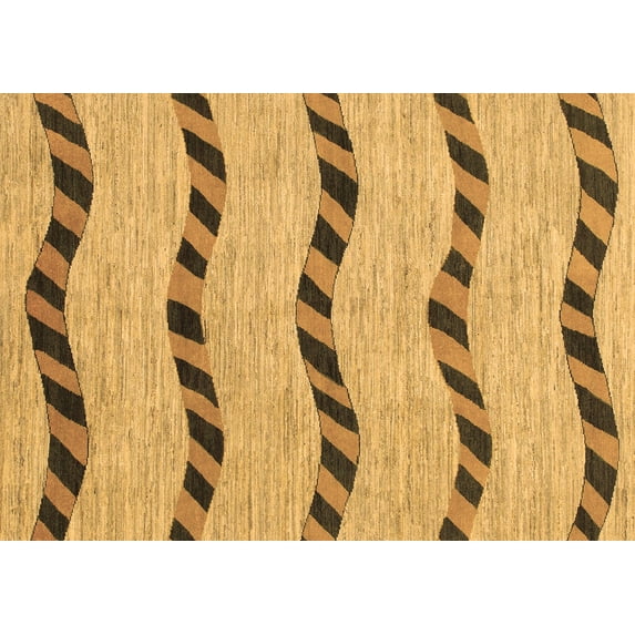 Ahgly Company Indoor Rectangle Abstract Brown Modern Area Rugs, 5' x 8'