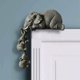 thumbnail image 3 of Elephant Sitter Hand-painted Resin Figurines Mother And Two Babies Hanging Table, 3 of 5