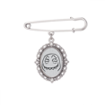 thumbnail image 1 of Wretched Black Cute Chat Face Pattern Brooch Pin Dress Shirt Shawl Clips, 1 of 3