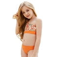 thumbnail image 5 of Bullpiano 7-11T Girls Tie-dyed Swimsuits Two-Pieces Bathing Suits One Shoulder Crop Tank Top And Bottoms Quick Dry Swimwear Kids Sunsuit Tankini Suit for Summer Vacation (Orange), 5 of 8