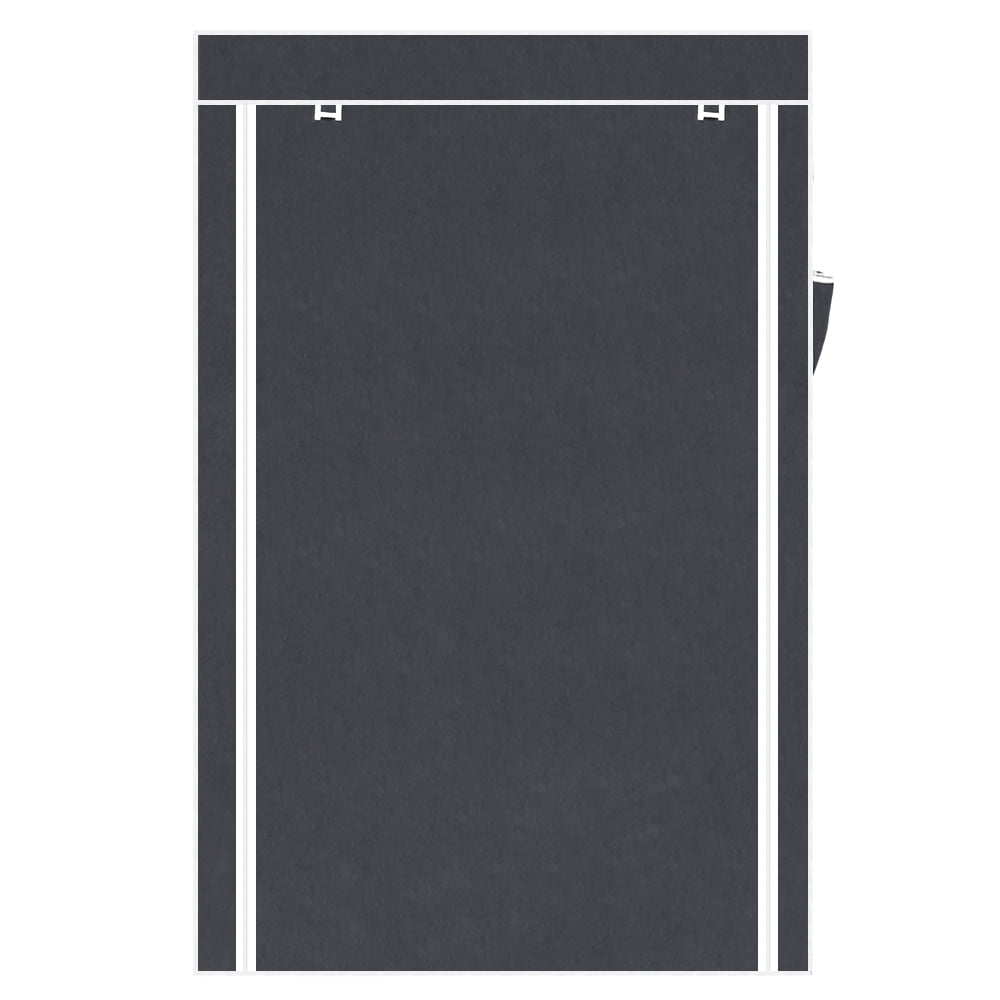 64" Portable Closet Storage Organizer Wardrobe Clothes Rack with Shelves, Gray