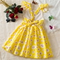 thumbnail image 4 of ZACPNCV Girls Dress Kid Ruffle Cap Sleeve Sleeve Sundress Backless Summer Toddler Girl Dresses Yellow 5-6 Years, 4 of 9