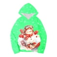 thumbnail image 4 of Huowey Children's Autumn Winter Christmas Theme Snowman Long Sleeve Hooded Hoodie Warm and Comfortable Children's Coat for Boys and Girls, 4 of 4