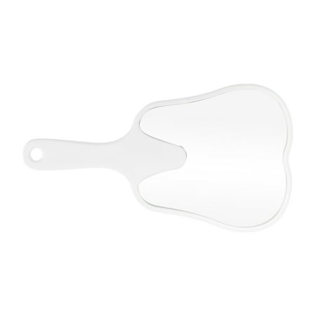 Unique Bargains 1 Pc Women Tooth Shape Handheld Mirror for Business Travel Assorted Color Plastic Aluminum Mirror