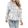 thumbnail image 1 of Womens Long Sleeve Hoods Outfits Sweatshirt Hooded Fall Winter Outfits 2025 Print Tops Pullover Hooded Sweatshirt Drawstring with Pocket Lightweight Loose Fit Sports Sweaters, 1 of 5