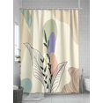thumbnail image 5 of Shower Curtains Boho Abstract Geometric Bath Curtain Morandi Color Plant Minimalist Waterproof Bathroom Shower Curtain Set with Hooks Decoration 72 x 72 Inches, 5 of 7