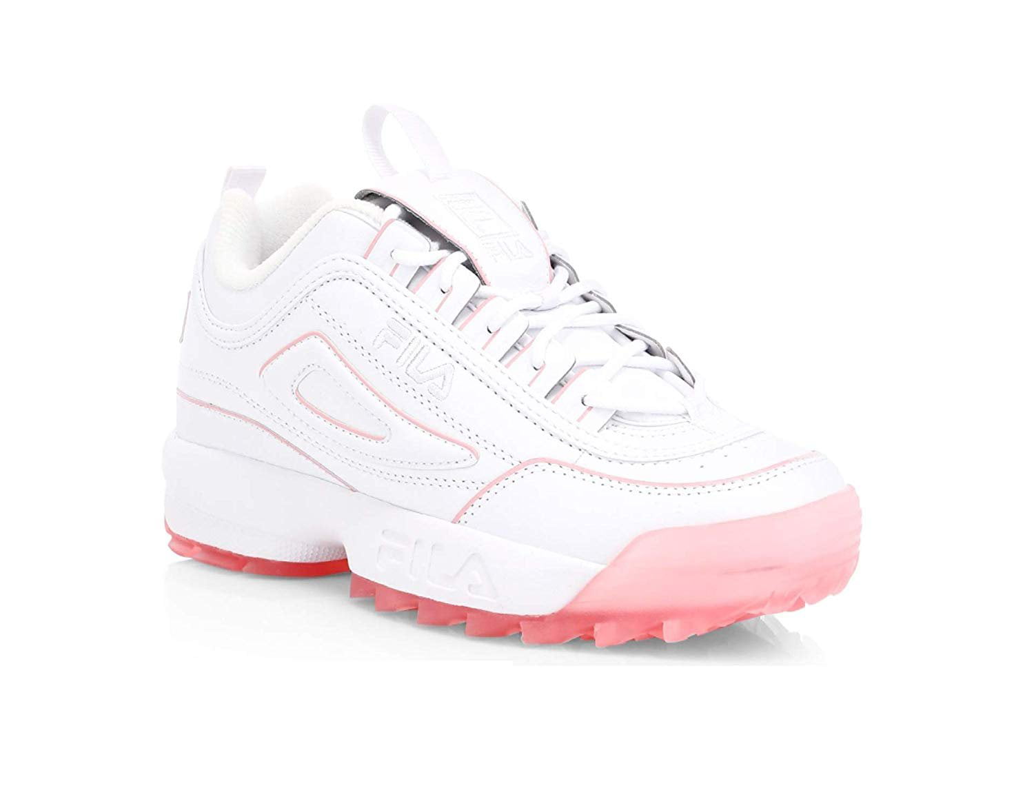 schouder uit Weggooien Fila Women's Disruptor II Ice Sneakers (5, White/White/Pink) - Walmart.com