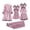 Pink, variant on Honeeladyy Womens Satin Pajamas Five Piece Set with Soft Lightweight Nightgown Camisole Undershirt Shorts Pants and Robe Christmas Gift