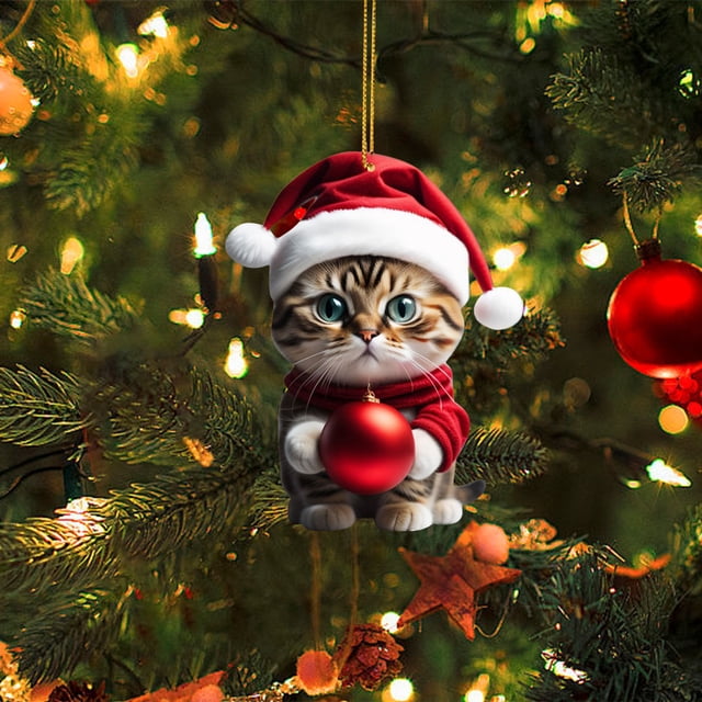 Christmas Decorations for the Home,Christmas Decorations for Tree Christmas Kitty Car Pendant Backpack Pendant Christmas Home Decoration Outside Christmas Decorations