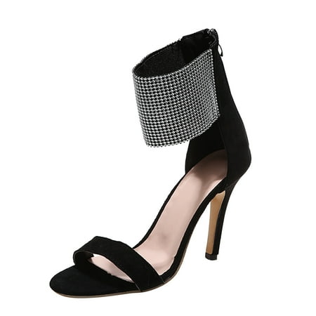 

adviicd Sketcher Shoes for Women Go Walk Sandals High Heels Stiletto Sandals for Women - Ankle Strap Pumps Heel Sandals - Women s Open Toe Stilettos High Heels for Dressy Wedding Party