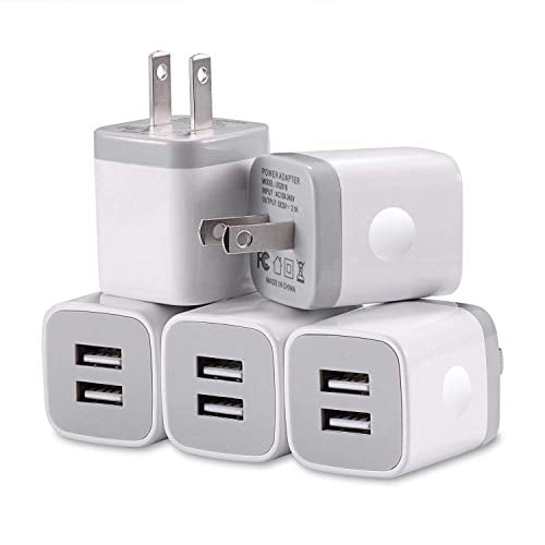 5-Pack 5V/2.1AMP Dual-Port USB Wall Charger Plug Power Adapter Details about   Wall Charger 