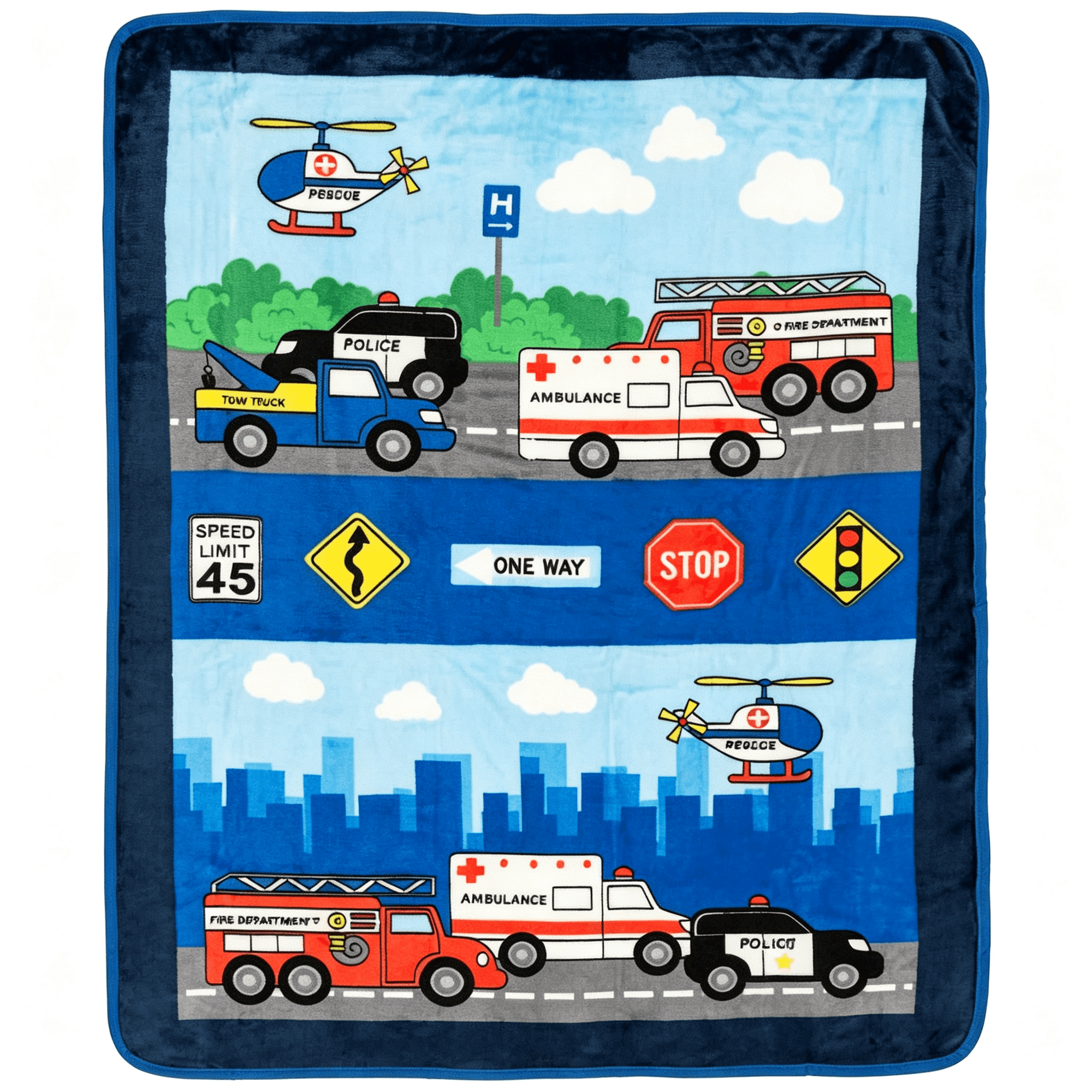 ARLAJO Toddler Throw Blanket - 30" by 40" - Fire and Police Rescue - Super Soft, Plush, Warm and Comfortable firefighter blanket