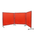 thumbnail image 6 of Welding Screen 6x6ft, 3 Panel Flame Resistant Welding Curtain with Frame & Wheels, 6 of 6