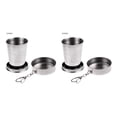 thumbnail image 2 of Advancent Taza de agua plegable de acero inoxidable, taza plegable para acampar, suministros para beber al aire libre Blanco 250ML 2piezas Advancent CBP174133, 2 of 6