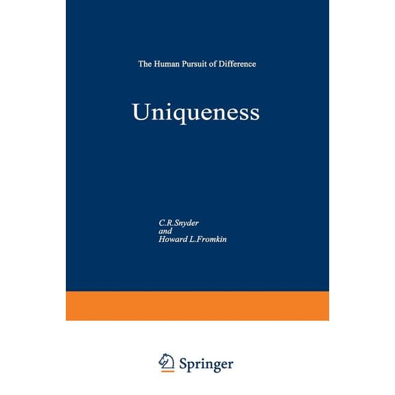 Perspectives in Social Psychology Uniqueness: The Human Pursuit of Difference, (Paperback)