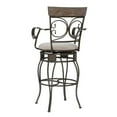 thumbnail image 5 of Linon Bryson Big And Tall Metal Arm Swivel Barstool Round Padded Seat in Pewter, 5 of 18
