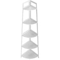 thumbnail image 5 of IVV 70 inch Tall Corner Shelf, 5 Tier Modern Corner Bookshelf Bookcase Industrial Corner Ladder Shelf Plant Stand for Living Room, Kitchen, Bathroom, Home Office (White), 5 of 7