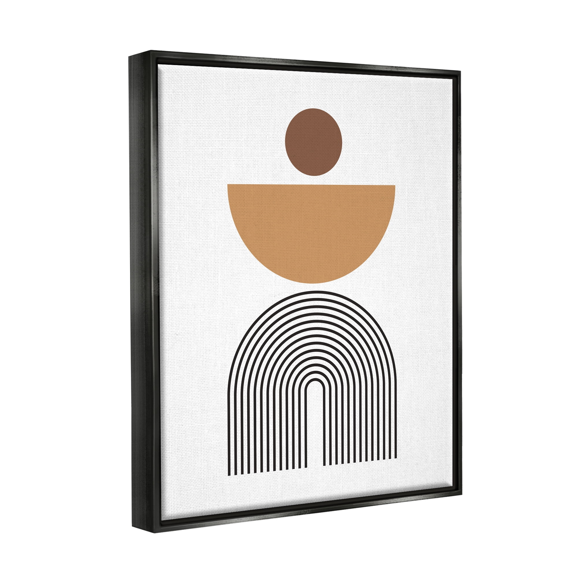 Stupell Industries Boho Modern Shapes Abstract Painting Black Floater Framed Art Print Wall Art, 25 x 31