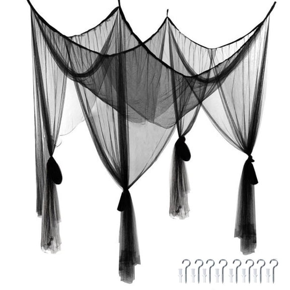 Vjnyvs Mosquito Net Bed Canopy Four-Door Hanging Bed Square Netting Curtain with Hanging Kit Easy Installation Bedroom Home Decor
