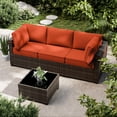thumbnail image 6 of Snubbull 8 Pcs 25.6" x 23.6" Cushion Covers for Patio Furniture, Outdoor Waterproof Cushion Slipcovers Replacement with Zipper, Orange, 6 of 6