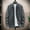 Dark Gray, variant on jsaierl Mens Cardigan Sweater Knit Mock Neck Zip Up Woolen Top Plaid Long Sleeve Cozy Fall and Winter Sweater Jacket