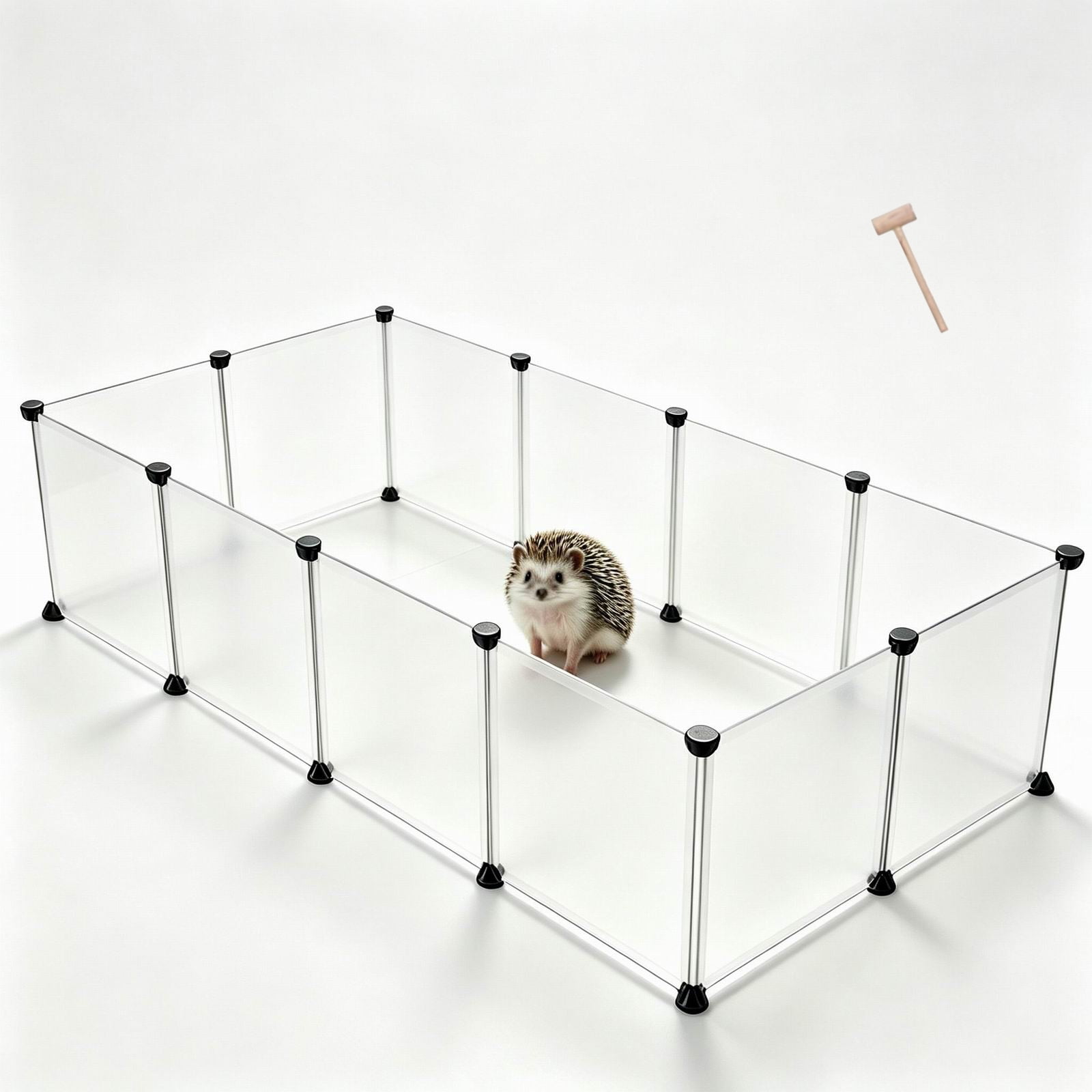 Pet Playpen, Portable Large Plastic Patio Fence, Suitable for Small Animals, Puppy Kennel Cage Enclosure Tent, Suitable for Hedgehogs, Hamsters, Guinea Pigs, or Rabbits