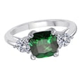 thumbnail image 3 of AoneJewelry Emerald Diamond Three stone Ring 2.20 Carat In 10K Solid Rose, White & Yellow Gold, 3 of 5