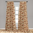 thumbnail image 5 of Ambesonne Paisley Curtains, Leaves, Pair of 28"x63", Red Beige, 5 of 5