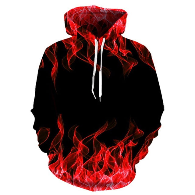 CVLIFE Chandail en Molleton Décontracté pour Hommes à Capuche Sport avec Impression Numérique 3D Rouge m