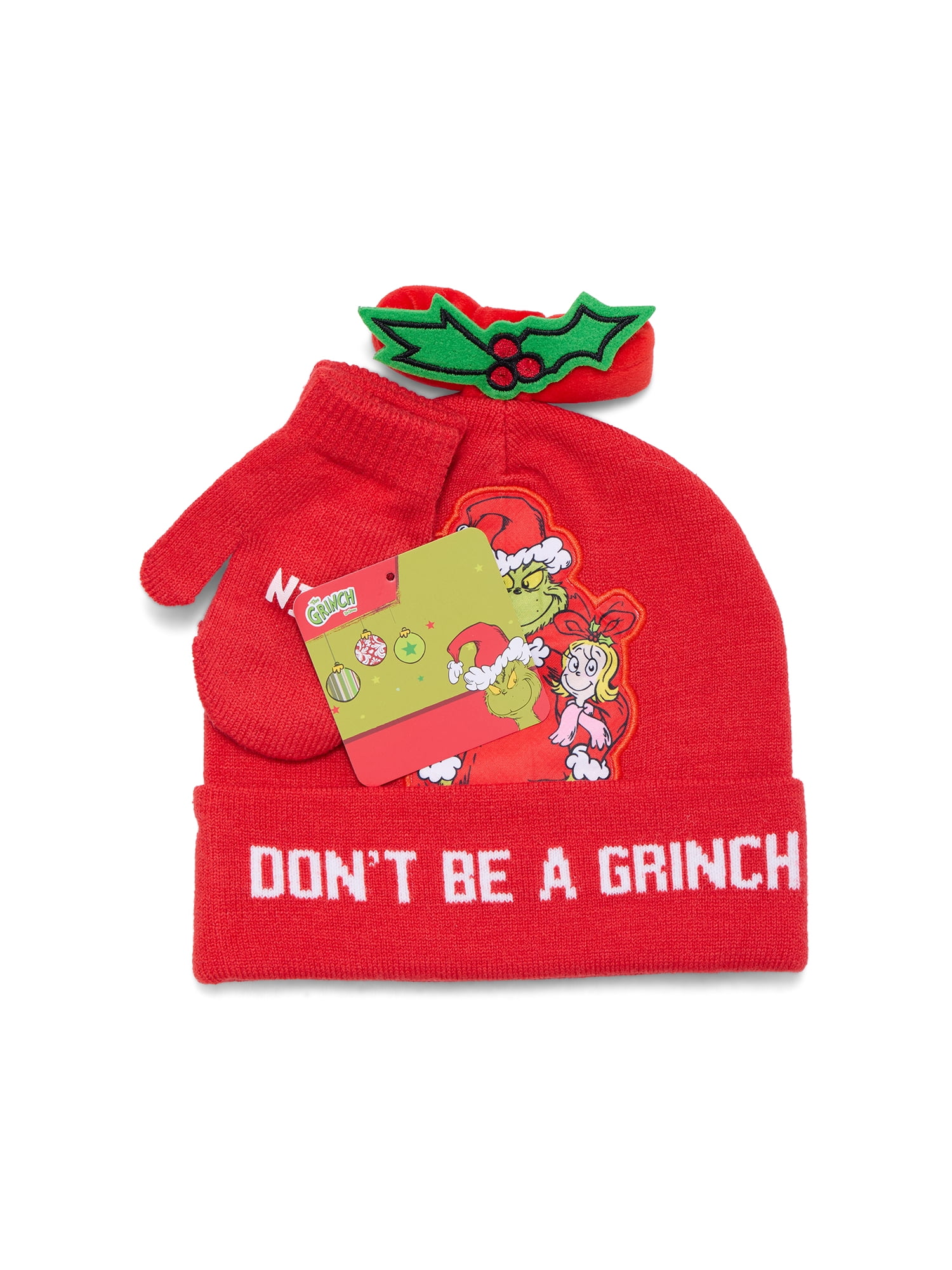 Dr. Suess The Grinch Toddler Boys or Girls Beanie Hat and Gloves Set, 2-Piece, One Size