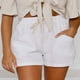 thumbnail image 5 of Pantalones Cortos De Bolsillo Pantalones Cortos De Lazo Suelto Informal Elegante De Cintura Alta Lisos para El Trabajo En Casa Verano Blanco S, 5 of 8