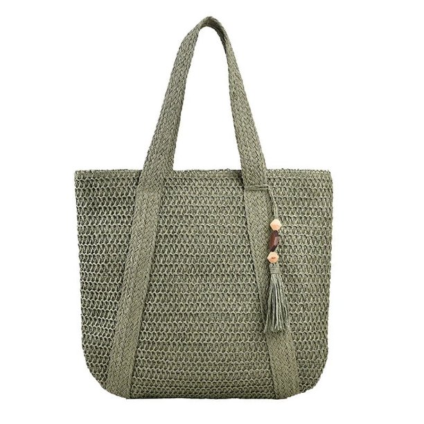 Bolso de mano de paja de acidad para mujer, bolso de playa de verano con borlas colntes, bolso de hombro bohemio, bolso de viaje para mujer 2024